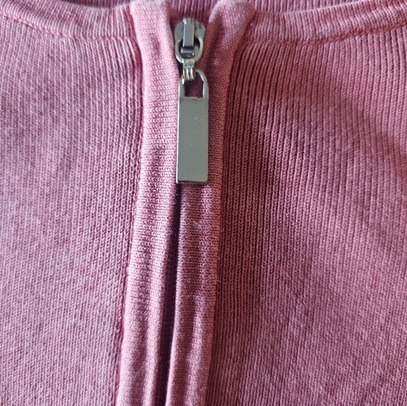 Liz Claiborne Coral Zip-Up Ribbed Cardigan Sweater Size XL SILK Blend - Picture 3 of 10